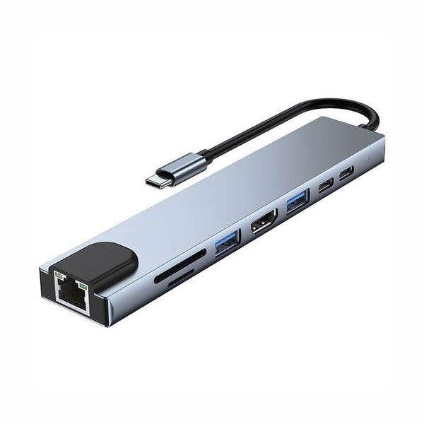 Adapter TIP C na HDMI+2xUSB3.0+TF/SD+2xTIPC+RJ45 - UTAUSB3-5