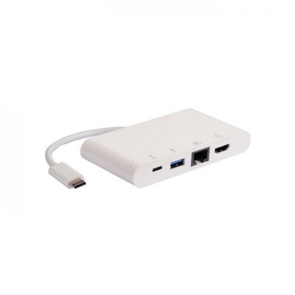 Adapter Tip C(M)  na HDMI +USB3.0+RJ45+tip C, beli - UTAUSB3-8