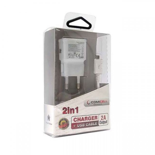 USB punjač 2A+ USB kabl micro Beli - UTAUSB-AU18