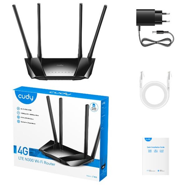 CUDY LT400_EU 4G LTE Wi-Fi Router CPE, 2.4Ghz, - SWI-LT400