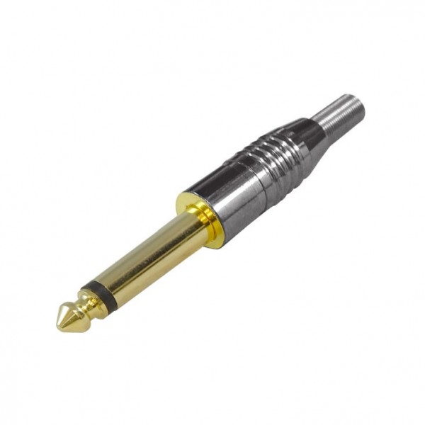 Utikač banana 6,3mm mono gold prof. - UTBAN63MG