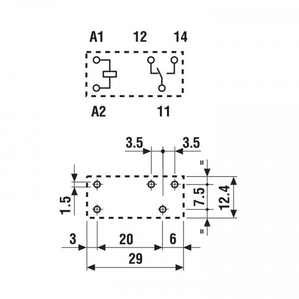 Relej  FINDER 40.31.8.012 1xU 10A 12V AC - RELF4031-12AC