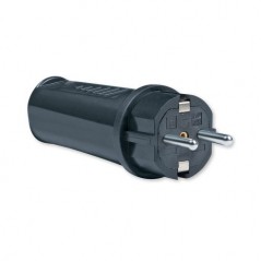 Dvopolni utikač 16A/250V crni Guma ALING