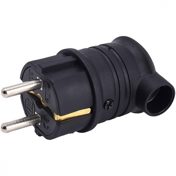 Dvopolni utikač 90  16A/250V crni  Guma - UTMM5U