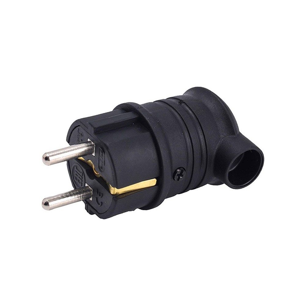 Dvopolni utikač 90  16A/250V crni  Guma - UTMM5U