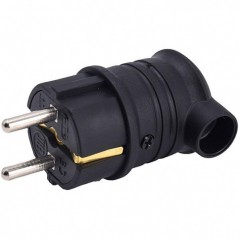 Dvopolni utikač 90  16A/250V crni  Guma