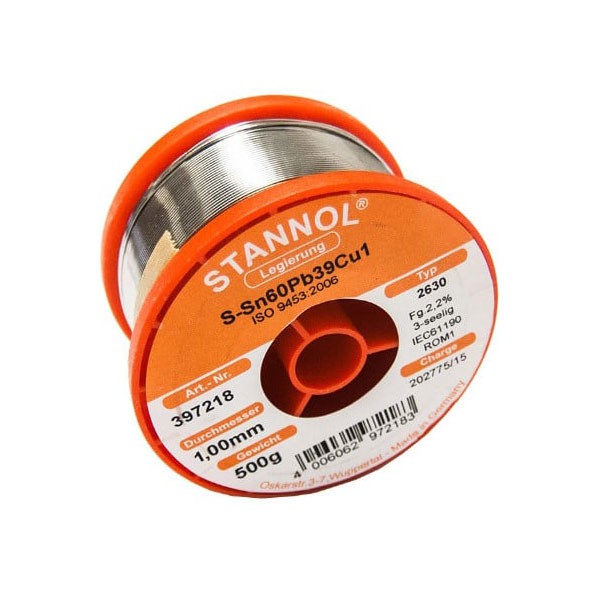 Tinol žica STANOL 1mm 500 gr. Sn60 Pb39 Cu1% fluks 2,2% - EMTI1-05S