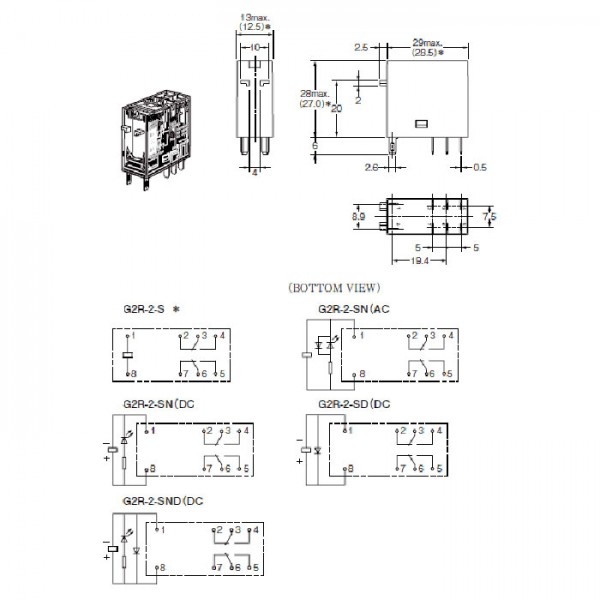  G2R2-SNDI-24DC ,24V DC 2X5A 1,1K - RELG2R2SNDI24