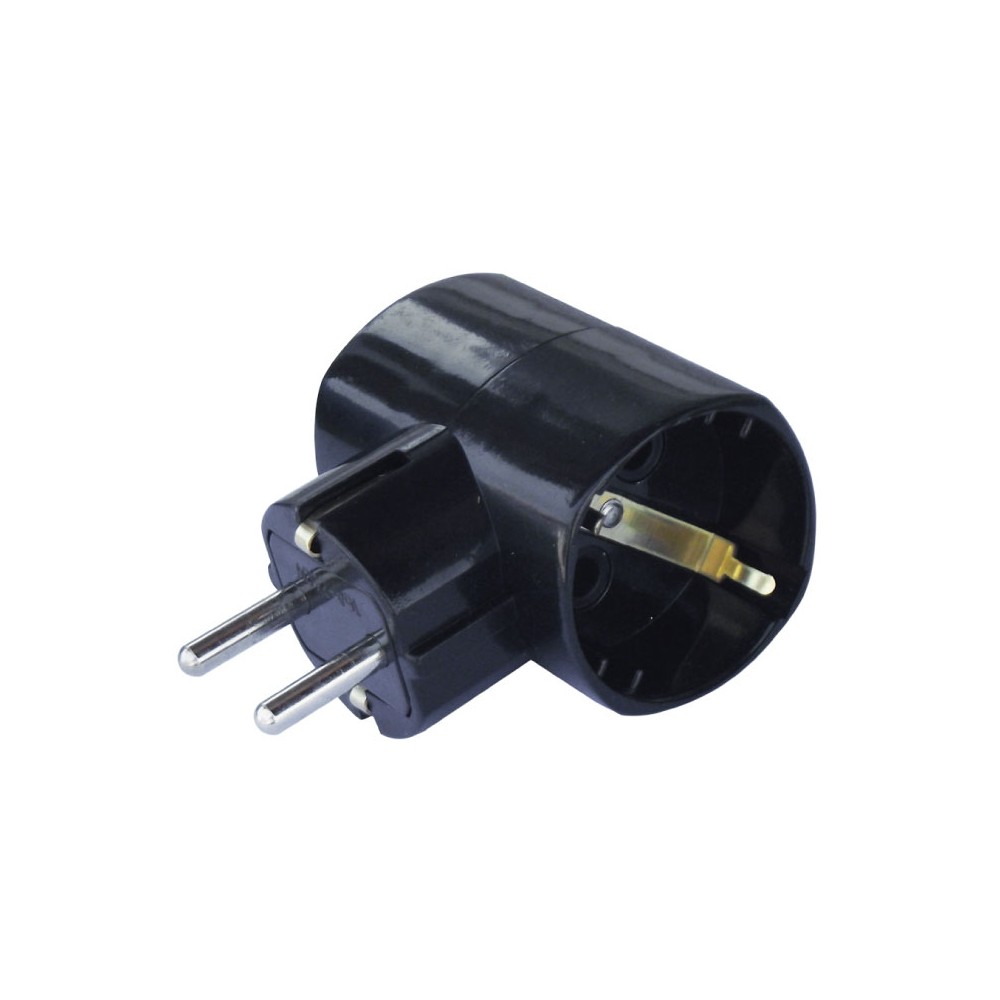Lopov sa 2 prikljucnice 16A/250V,Crni - MK-RAZ2/BK