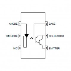 Opto 1 Izlaz Darlington; U izolacija: 5kV; Uce: 55V; DIP6