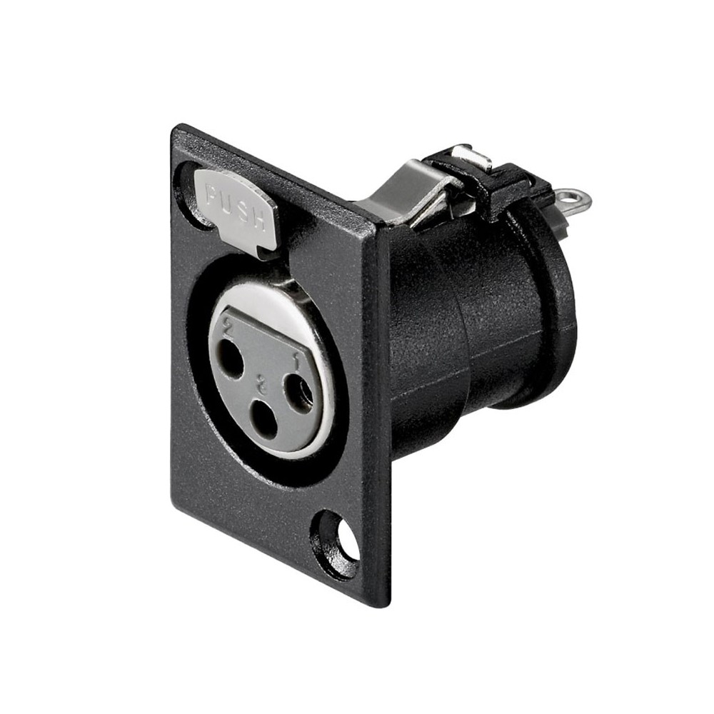 Utičnica XLR šasijska 3pol.Crna metal - UTXLRZSC