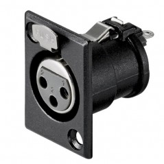 Utičnica XLR šasijska 3pol.Crna metal