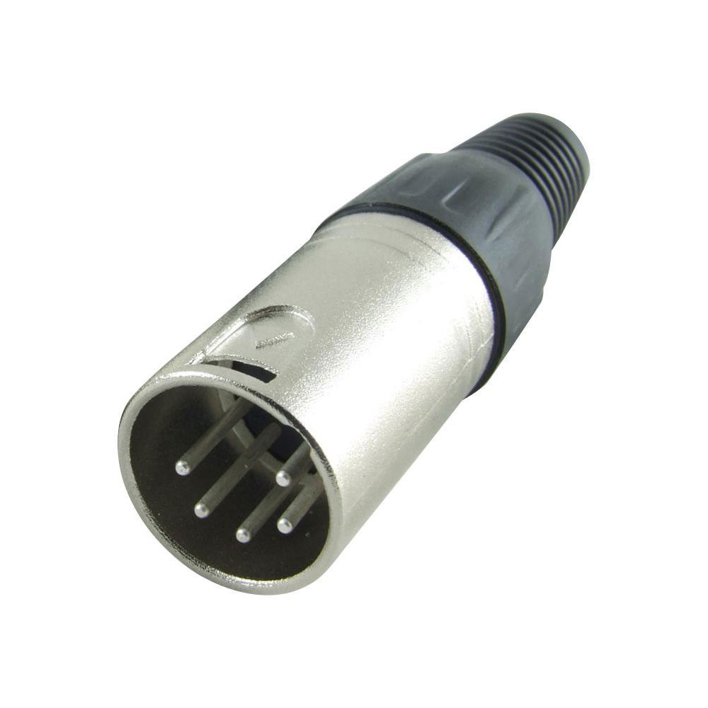 XLR konektor, 5 pin, utikač, za kabl, posrebreni kon, - UTXLR5-PS015