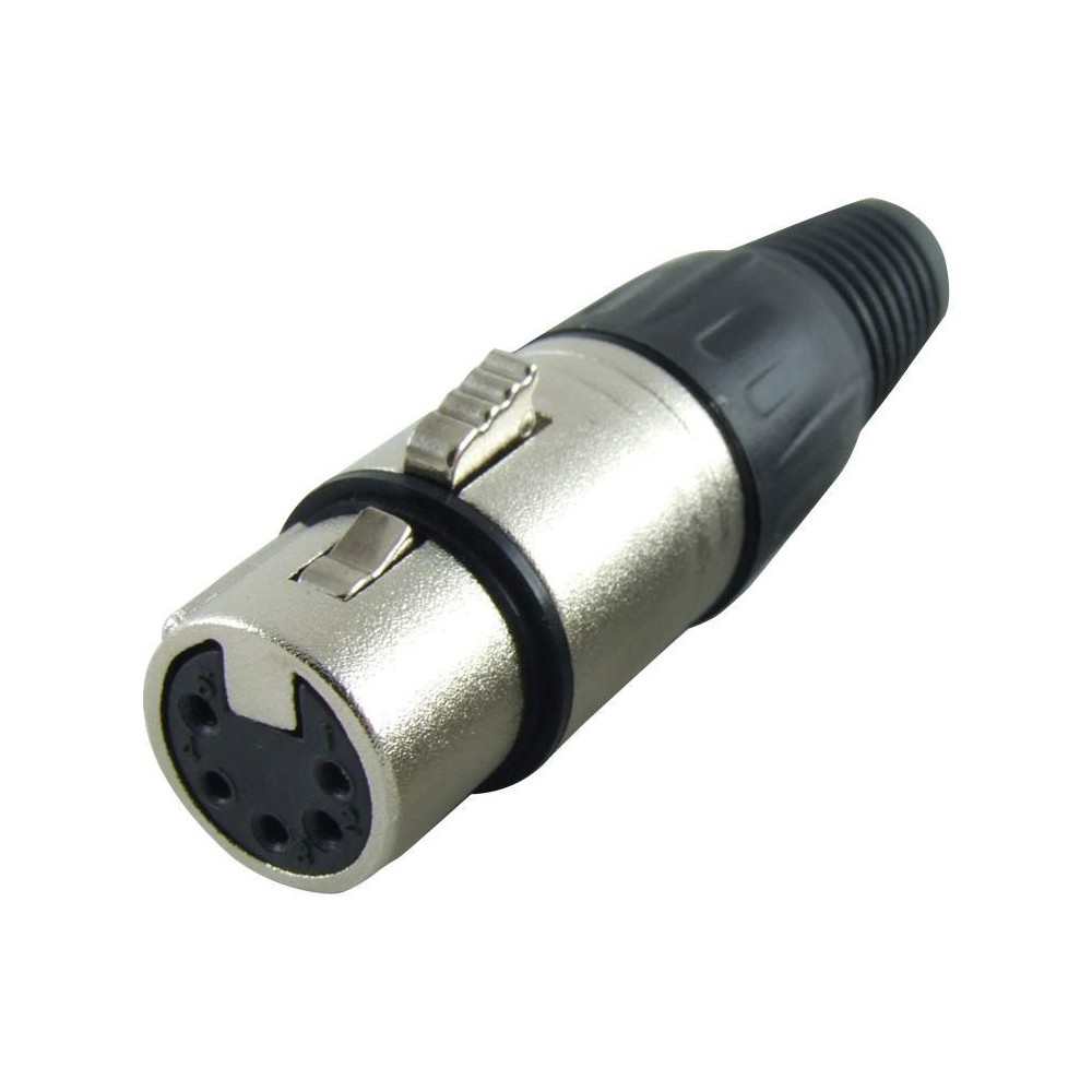 XLR konektor, 5 pin, utičnica, za kabel, posrebreni kon. - UTXLR5-PS020
