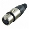 XLR konektor, 5 pin, utičnica, za kabel, posrebreni kon. - UTXLR5-PS020