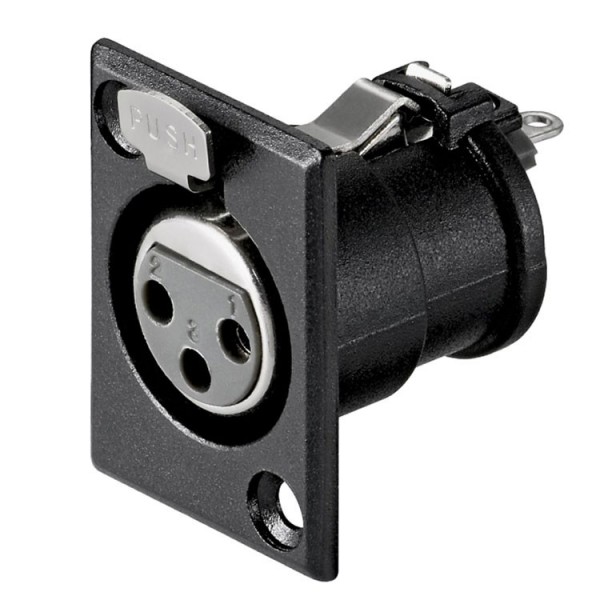 Utičnica XLR šasijska 3pol.Crna metal - UTXLRZSC