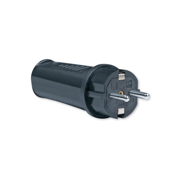 Dvopolni utikač 16A/250V crni Guma ALING - UTMM5A