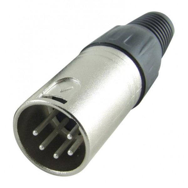 XLR konektor, 5 pin, utikač, za kabl, posrebreni kon, - UTXLR5-PS015