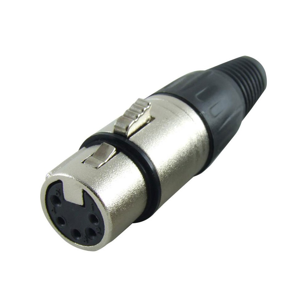 XLR konektor, 5 pin, utičnica, za kabel, posrebreni kon. - UTXLR5-PS020
