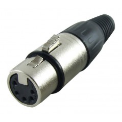XLR konektor, 5 pin, utičnica, za kabel, posrebreni kon.