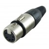XLR konektor, 5 pin, utičnica, za kabel, posrebreni kon. - UTXLR5-PS020