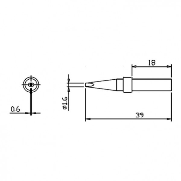 Vrh za lemilicu SOLOMON SR624 1,6mm /39mm - LEVSR624