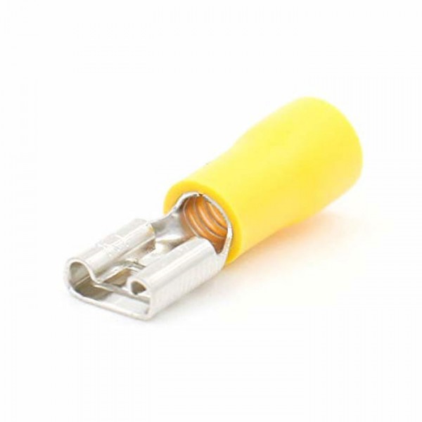 Kontakt ženski 6.3 izol. žuti  za provodnik 4-6mm - EMKZ63J