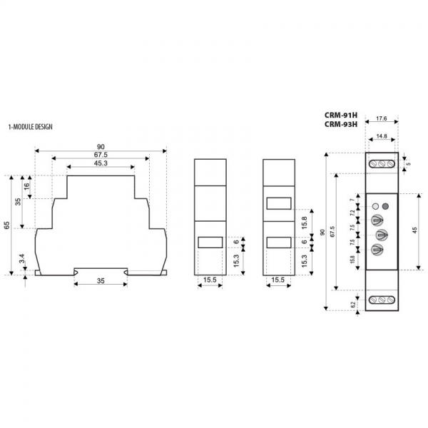 CRM-91H ETI Vremenski relej 12-240V, 01s-10d - VRCRM-91H