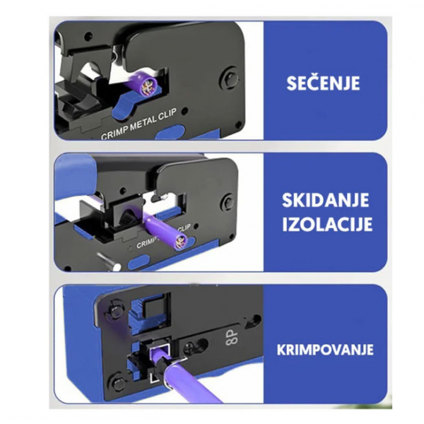 Krimp klešta za prolazne RJ45 utikače - ALKK4-TS51P