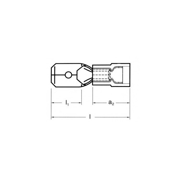 Kontakt muški kab. 6.3X0.8mm  0.5-1.5 CR. - EMKM63C