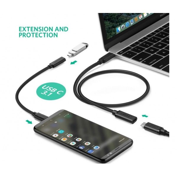 Kabl USB Tip C M na Tip C F produžni 0.5m - KABUSBTIPC8