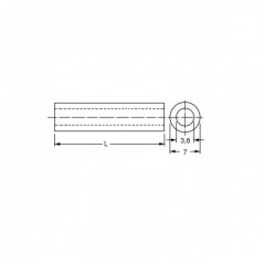 Odstojnik PVC. A  3,6/9mm