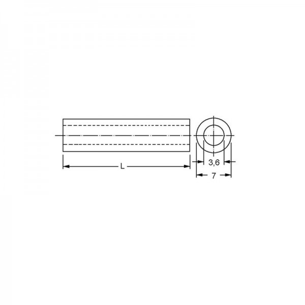 Odstojnik PVC  A. 3,6/15mm - EMOPA15
