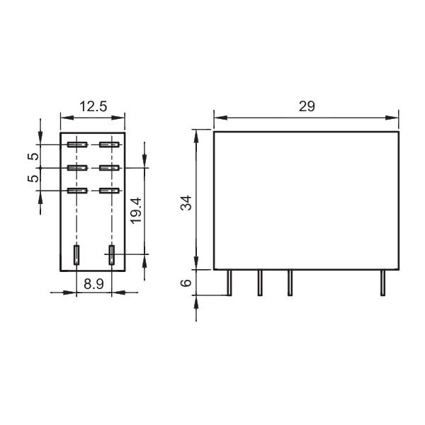 Rele  RN09-24DC  Tracon 24V DC  8A - REL-RN09-24DC
