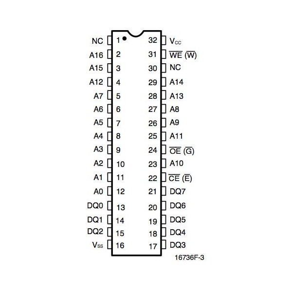 Flash EPROM 5V 128kx8 55ns DIP32 - E29F010-55PC