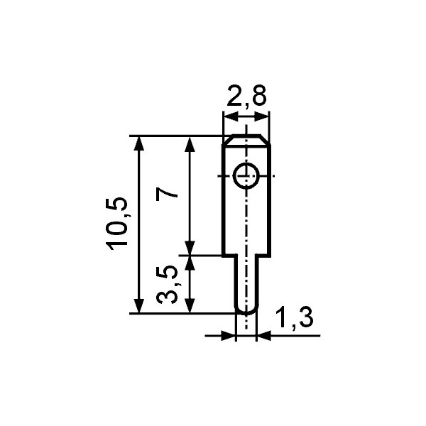 Kontakt muški print 2,8 X 0,8 mm - EMKM28P1