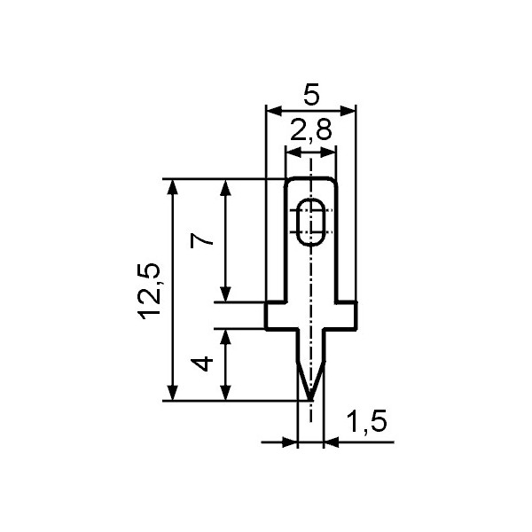 Kontakt musški print 2,8 X 0,5 mm - EMKM28P2