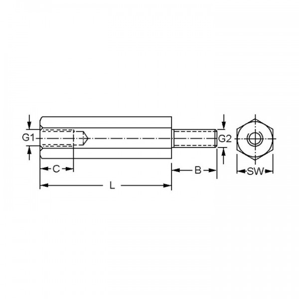 Odstojnik CuZn  m/z M3  5mm - EMOMC305