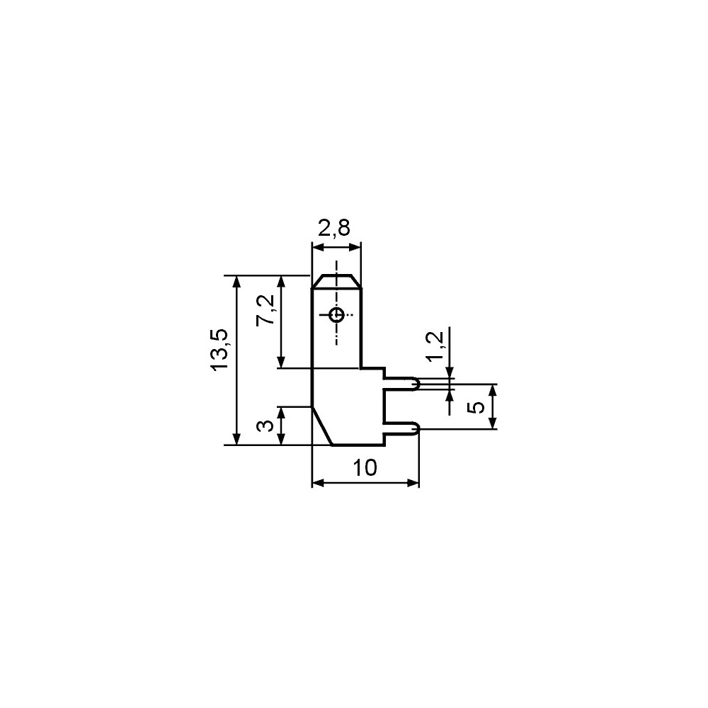 Kontakt m. print pod uglom 2,8 X 0,8 mm - EMKM28P3