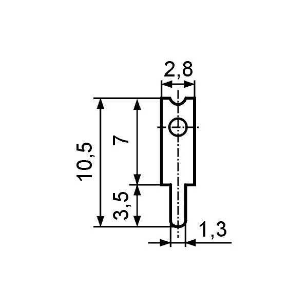 Kontakt muški print 2,8X0,8mm - EMKM28P4