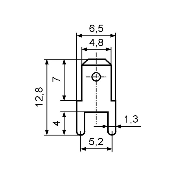 Kontakt muški print 4,8X0,8mm - EMKM48P1