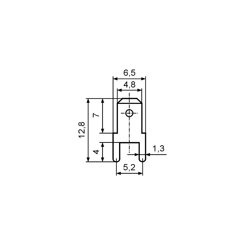 Kontakt muški print 4,8X0,8mm - EMKM48P1