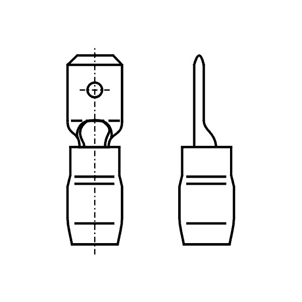 Kontakt muški kab. 6.3X0.8mm 1.5-2.50 Plavi - EMKM63P