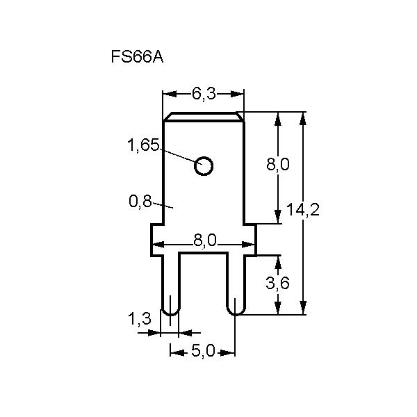 Kontakt muški print 6,3X0,8mm - EMKM63P1