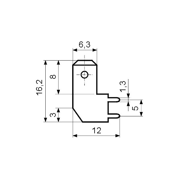 Kontakt muški print 90  6,3X0,8mm - EMKM63P2