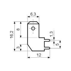 Kontakt muški print 90  6,3X0,8mm