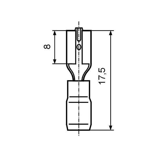 Kontakt ženski kab. 2,8X0,8 sa izol.1mm crvena - EMKZ28C