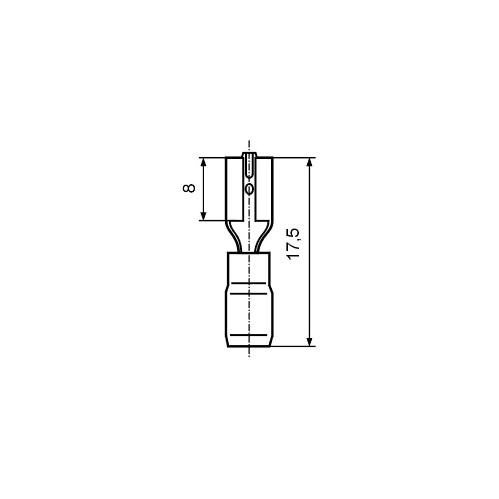 Kontakt ženski kab. 2,8X0,8 sa izol.1mm crvena - EMKZ28C