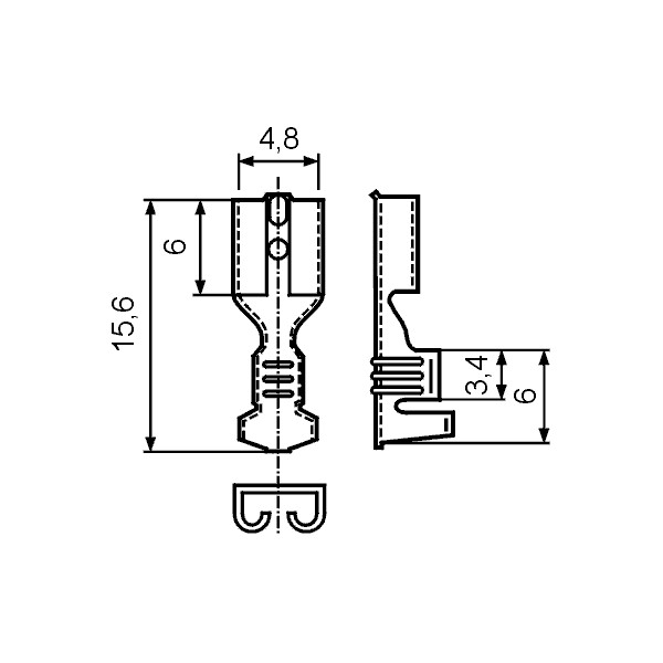 Kontakt žen.kab.4,8x0,5 neiz.0,5-1mm Cu - EMKZ48-05