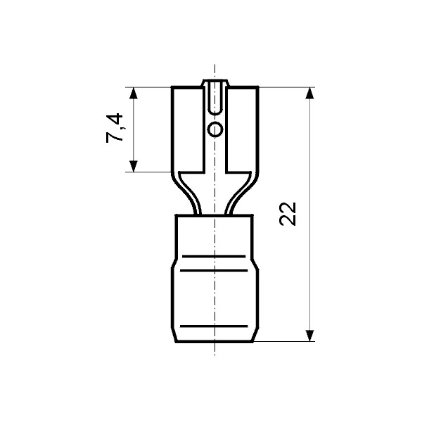Kontakt ženski kab. 6.3X0.8  izol.Crveni1.5mm - EMKZ63R